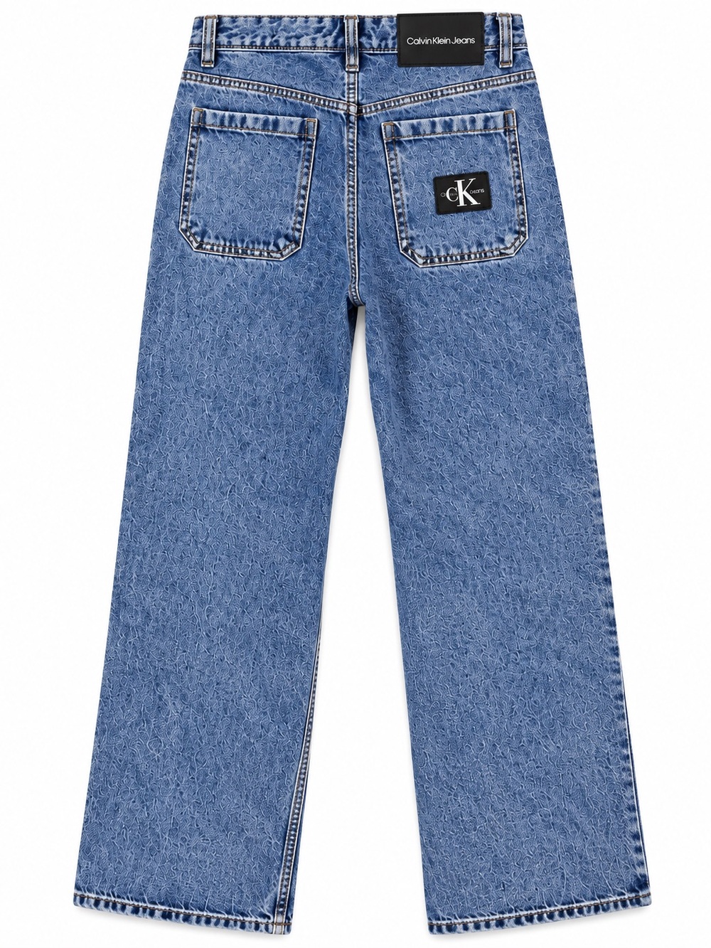 Calvin Klein Light Blue Straight Jeans with Panel Stitching